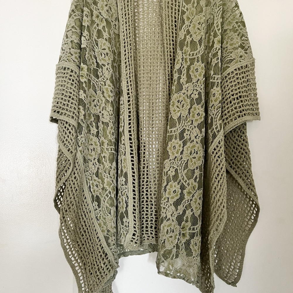 Elegant Lace Olive Green Tunic